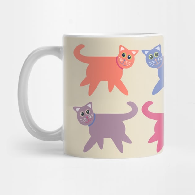 4 Colorful Cats by JeanGregoryEvans1